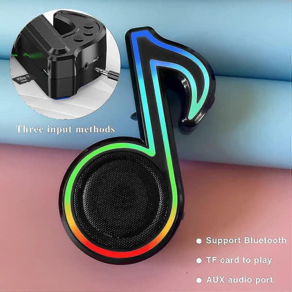 Bluetooth-langaton kaiutin, LED-valo, stereokaiutin (pinkki)