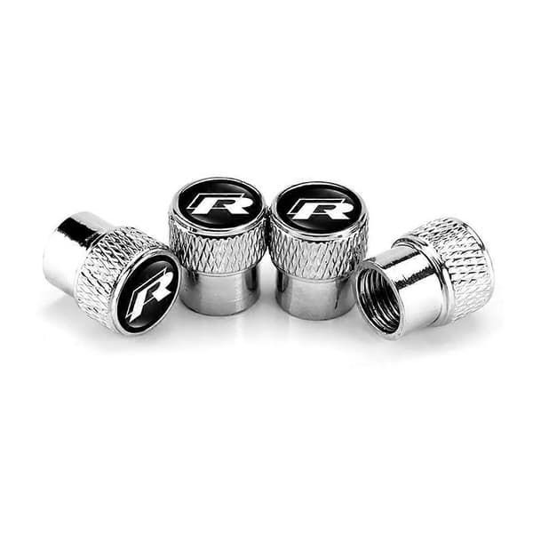 4 st Metall R Design Märken Bilhjul Däckventilhattar Skydd Biltillbehör