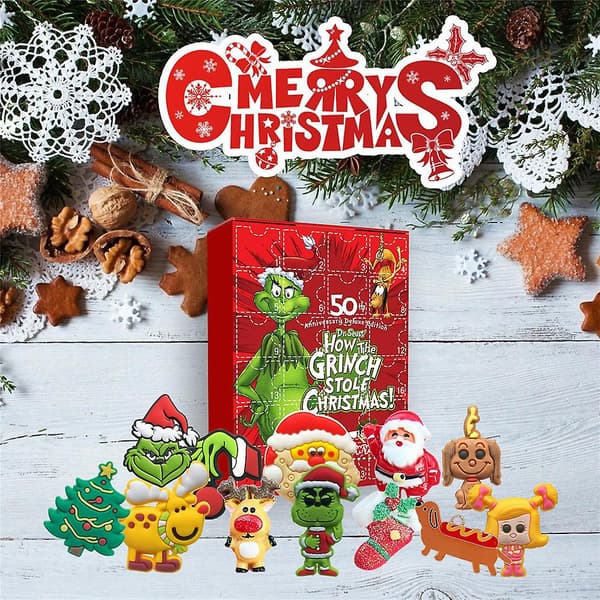 24 Rutor Julkalender Grinch Söta Figurer Dock Blind Box Julbarn Presenter