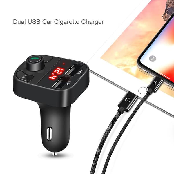 Bil Kit Trådløs Bluetooth Telefon Oplader LCD MP3 Afspiller Håndfri FM Transmitter Dobbelt USB Oplader