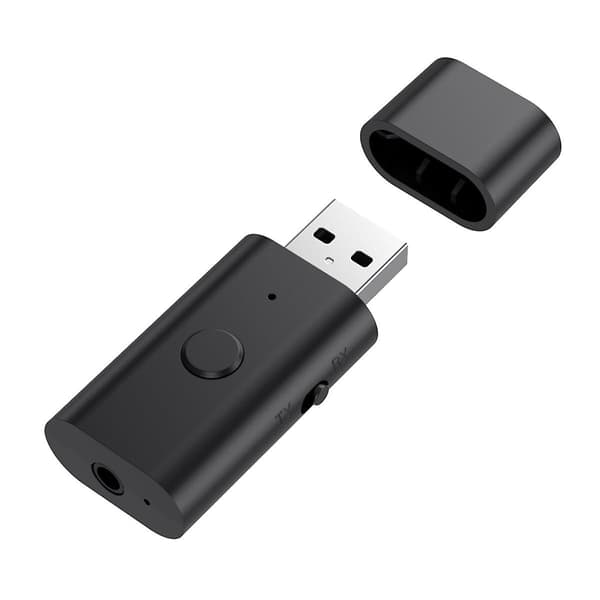 Bluetooth 5.3 Sender Mottaker, 3.5mm Aux Trådløs USB Adapter, Innebygd Mikrofon, Musikkstrømming,