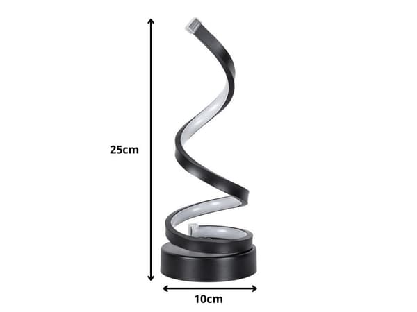 Spiral LED-lampe - USB-bordlampe med lysstyring og 3 farver