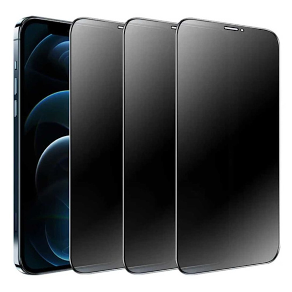 3-Pack iPhone 12 Pro Max Privacy Screen Protector Full Coverage HD Tempered Glass
