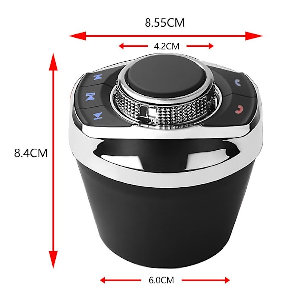 100% Helt Ny Universal Trådlös Bilrattstyrning Fjärrkontrollknapp Stöd Bluetooth med LED-lampa 8-knappsfunktioner för Android Navigation