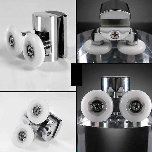 4 st duschdörrhjul 23 mm duschdörrrullar tunga legering dubbla hjul för både platt glidning