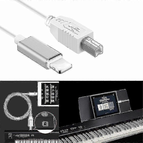 Lightning til Type-b Midi Keyboard Konverter USB 2.0 Kabel til iPhone 7 8 X iPad