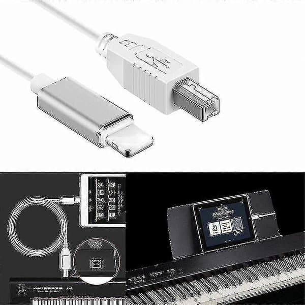 Lightning till Typ-b Midi Keyboard Konverter USB 2.0 Kabel för iPhone 7 8 X iPad