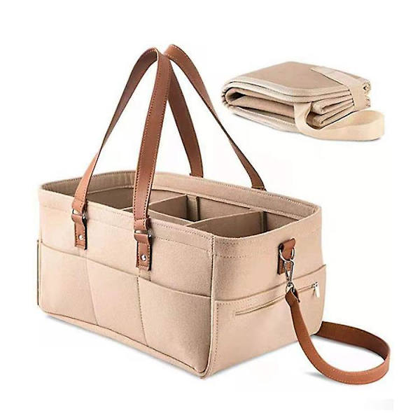1 st baby blöjbox arrangör bärbar förvaring (khaki)