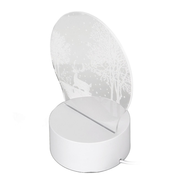3D LED nattlampa bas med akryl USB-driven LED dekorativa lampor bas för sovrum vardagsrum dekoration Hjort i snön