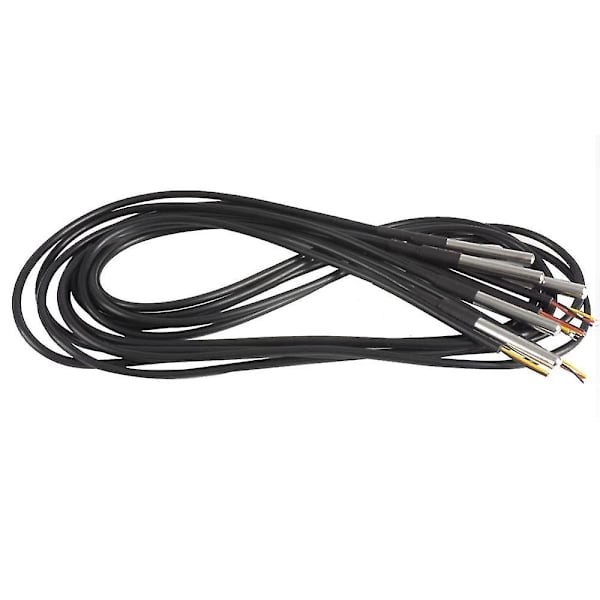5 st Vattentät Ds18b20 Temperatursensor, Digital Temperatur Termisk Kabeltemperatur (-55- +1