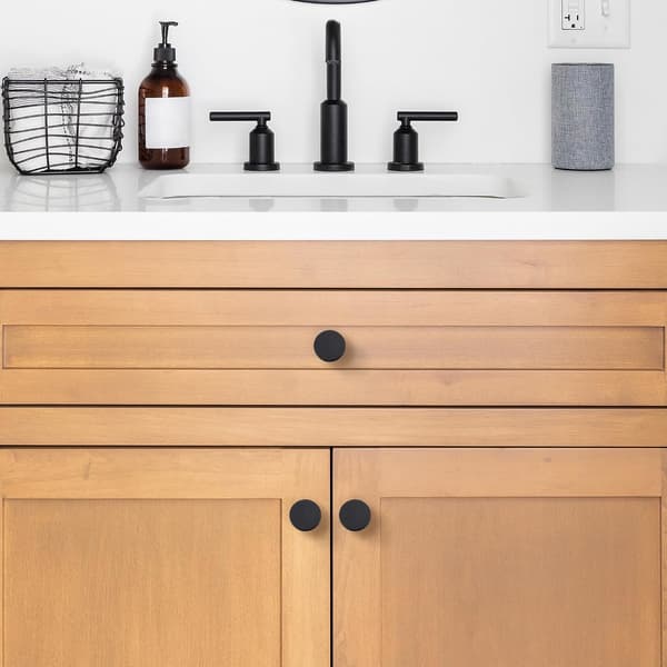 Two Brushed Gold Kitchen Cabinet Knobs, Round Handle, Individual Drawer Knobs Suitable for Cabinets, Furniture, and Dressing Table Handles.