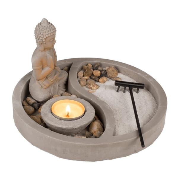 Zen Buddha Table Decoration with Candle Holder