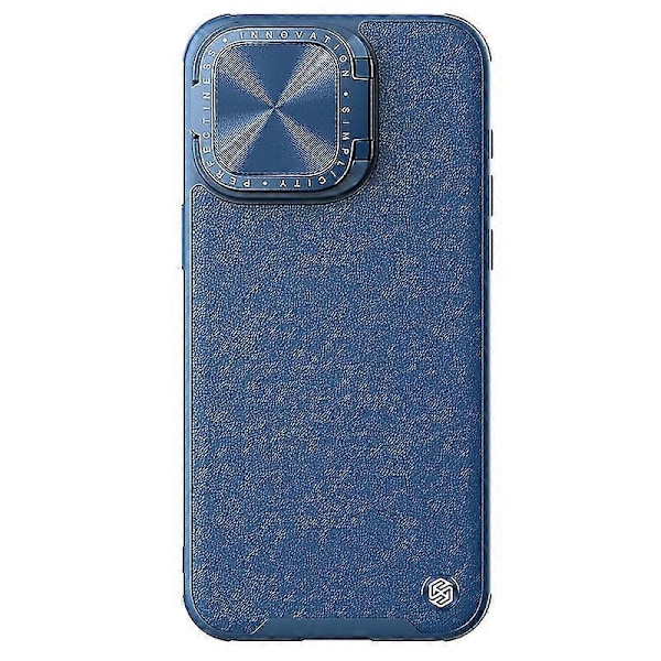 NILLKIN CamShield Prop för iPhone 15 Pro Skal Linsskydd PU Läder+PC+TPU Mobilskal Stil B iPhone 15 Pro Blå