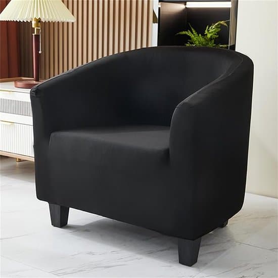 Black Stretch Armchair Cover, Washable Single Sofa Protector
