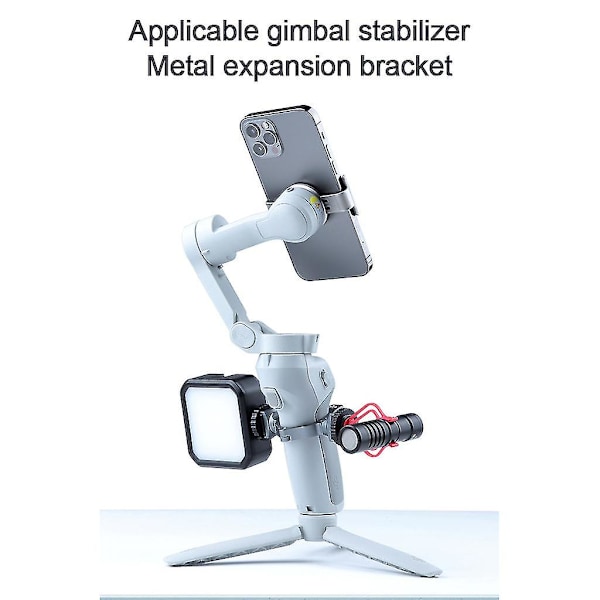 Ringklämma Adapter Kallskofäste 360 Rotation Kompatibel Med Osmo Mobile 3 & Om4, Stabilisator Mikrofon Fyllningsljus Expand Bracket