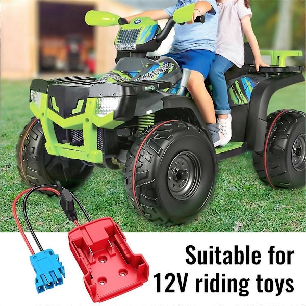 Power Wheels-adapter för batteri med kabelhärdaanslutning 12AWG-tråd med 40A säkring för Peg-Perego