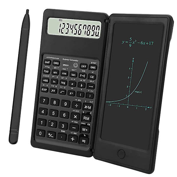 Videnskabelig lommeregner 10-cifret LCD-display ingeniør sort
