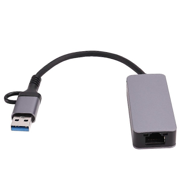 2.5 Gigabit Ethernet -sovitin, Type-C USB 3.0 - RJ45 LAN 2500Mbps Nopea 2.5G Verkkokortti NA:lle