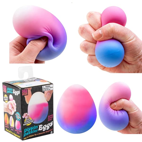 NeeDoh Dippin Dazzler Farveskiftende Æg - Sensorisk Squishy Fidget Legetøj 1 stk-Rosarød Rose red