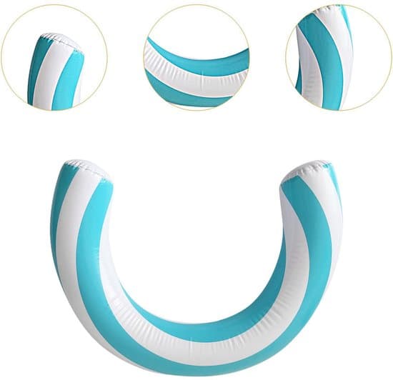 Inflatable Ring-Shaped Swim Ring; Inflatable Curved Swim Ring, Floating Ring and Pool Noodle. - Curved Design - 60 x 75 cm - Blue