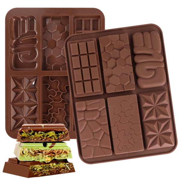 Silikonebageform 6 chokoladebarer