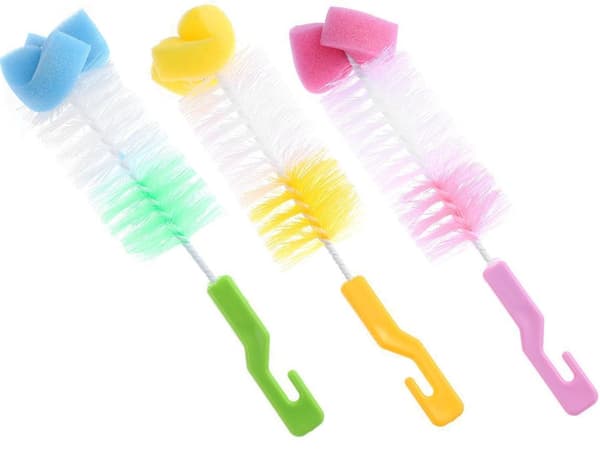 Flexible Bottle Brush - Brush with Sponge Attachment for Bottles