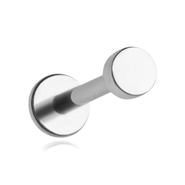 Titan labret with flat cap silver 1.2/8/3