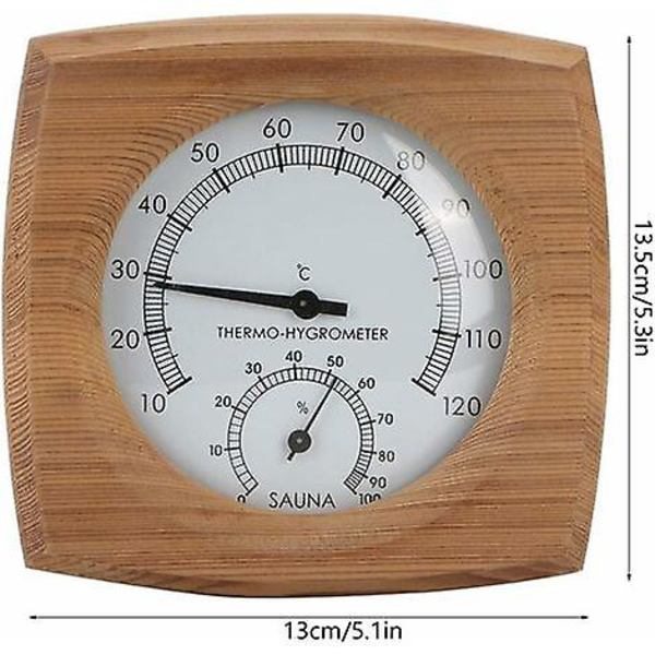 Termometer/hygrometer, Invändigt trä 2-i-1 för bastu termo-hygrometer termometer hygrometer Hammam-tillbehör för basturum