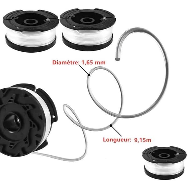 Trimmertrådspole - Kompatibel med Black & Decker (GL/ST) - 8 spoler + 2 deksler - 9,15 m tråd