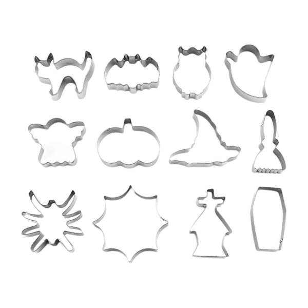 12 Delar Halloween Kakformar Set DIY Bakning Konditori för Choklad