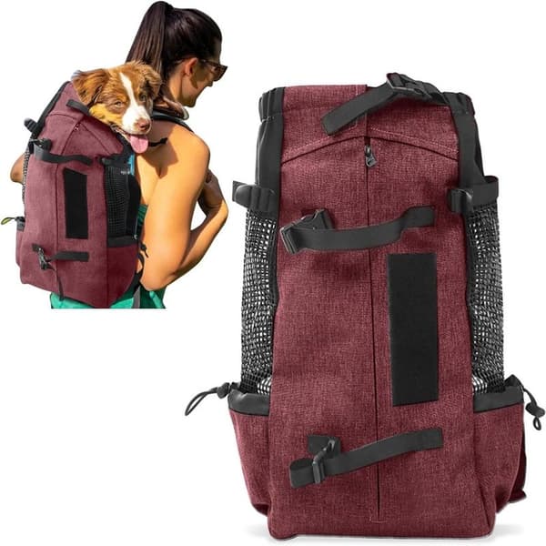 Dog Backpack - Dog Carrier - Dog Bag - Red