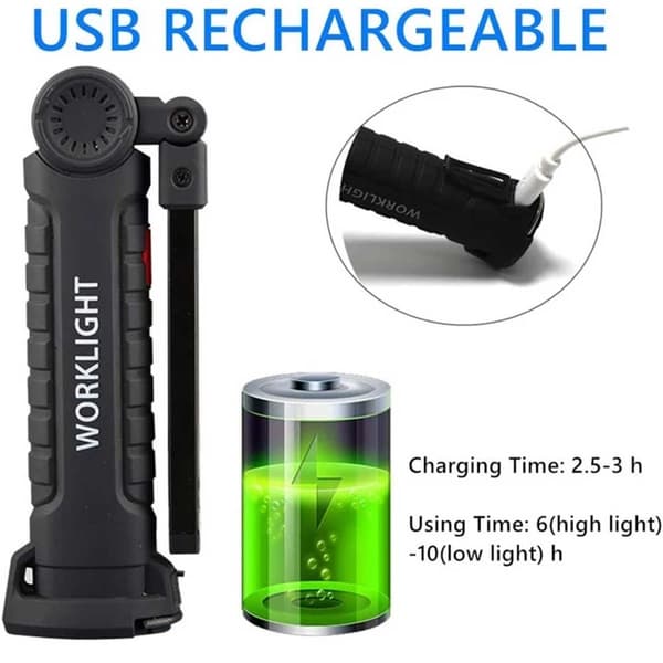 360 LED Arbeidslampe med Magnet – Oppladbar
