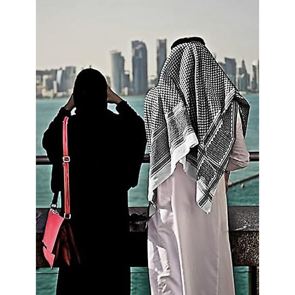 Arabialainen keffiyeh miehille, turbaani, muslimipalestina-huivi, saudi-arabialainen agal, sheikki-hattu, miesten asukokonaisuus