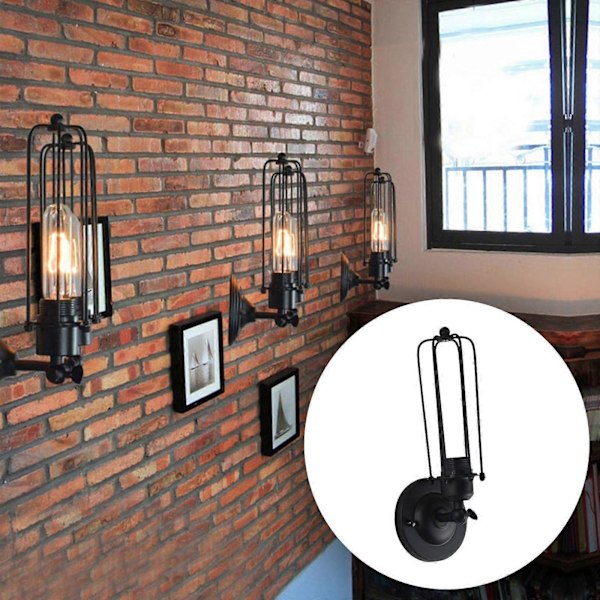 Industriell Metall Vegglampe Vegglampearmatur for Gang Stue Loft