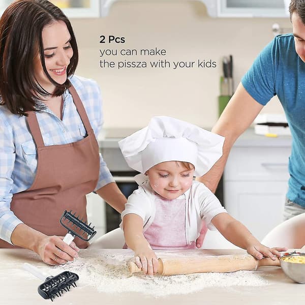 Pizza Pie Dough Roller Docker, Cake Pie Pizza Cookies Bread Pastry Dough Docker Needle Roller Wheel Hole Punch Baking Tool (2 st)