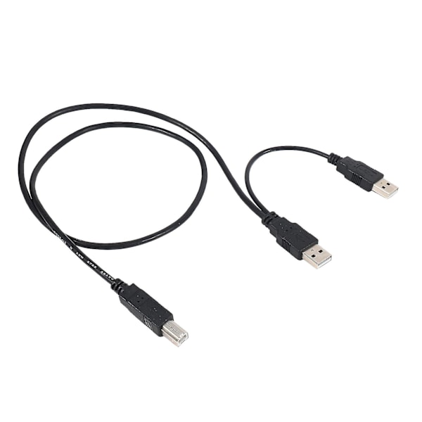 Dobbelt USB 2.0 Han til Standard B Han Y-kabel 80cm til Printer & Scanner & Ekstern Harddisk