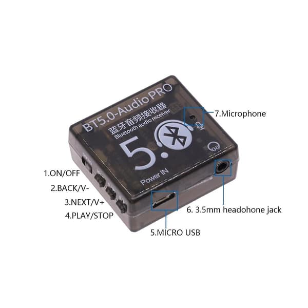 Bt5.0 Mottakerkort Mp3 Bluetooth Dekoder Lossless Bilhøyttaler Lydforsterkerkort Med Kabinett 3.7