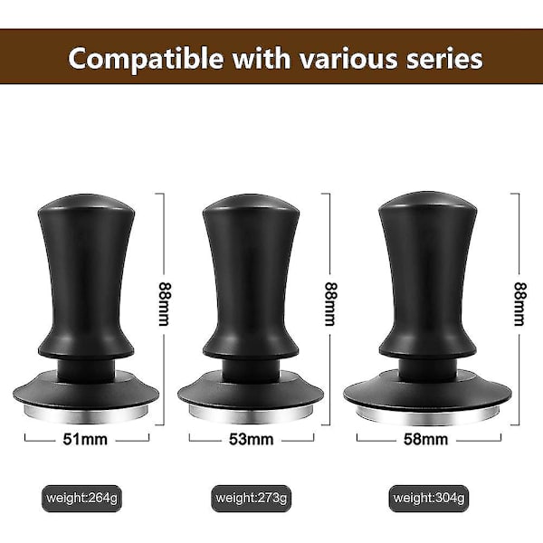 Kaffe Tamper, Espresso Tamper, Premium Barista Tamper med Kalibreret Fjeder, Rustfrit Stål Base
