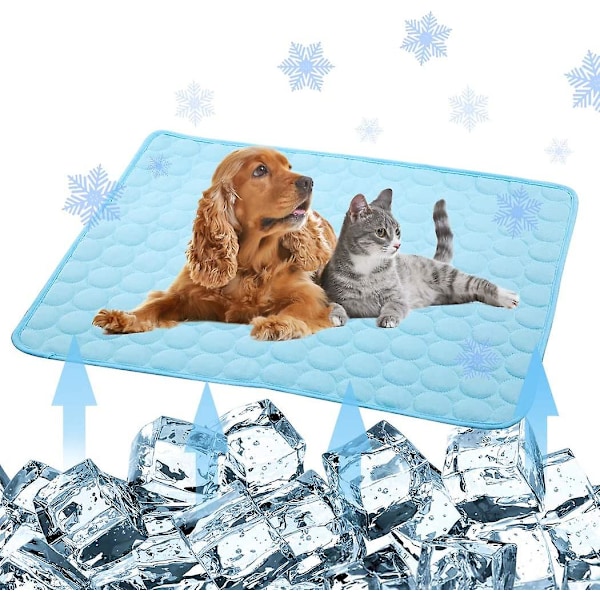 Kjølematte for kjæledyr, hunder og katter - Kjølematter i is-silke for hunder, kjøleputer for hunder om sommeren, hundeburmatte, kjølematte for katter, vaskbart kjøleteppe for kjæledyr