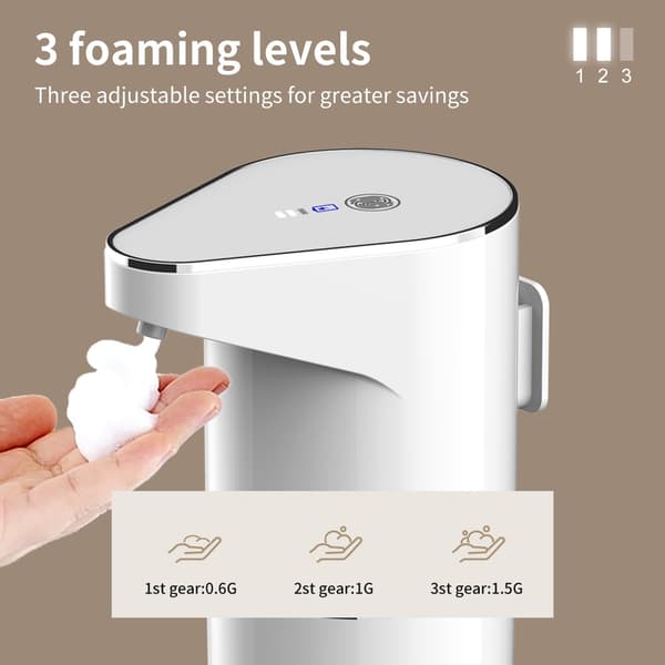 Automatic Sensor-Activated Foaming Soap Dispenser - USB Charging - 350ml - Wall-Mounted - For Bathrooms - Kitchens - and Dining Rooms