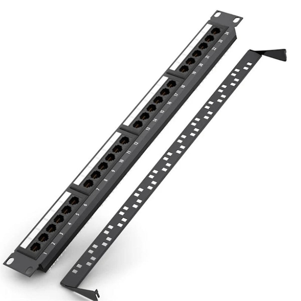 24 Portin CAT6 UTP RJ45 Patch-paneeli 19 Tuuman 1U Kaapelin Runko Etulevy Hyllyasennus 50U Kultapinnoitettu, Rea