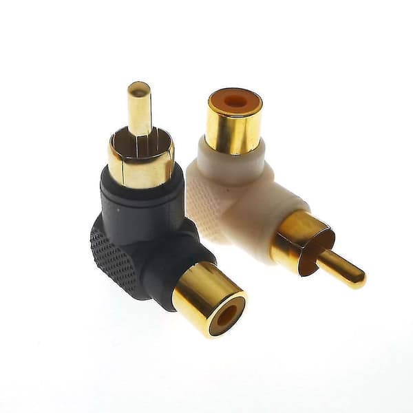 Kestävä RCA-sovitin DIY RCA-liitin Plug Audio Adapteri 90 asteen kulmassa ft