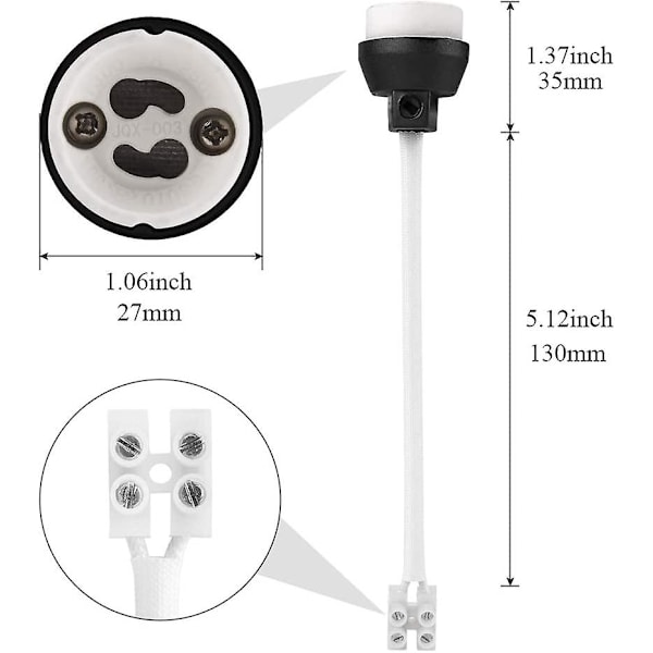 10 st Gu10 Standard Glödlampa Sockel Terminal Lamphållare Och Terminalblock/brygga