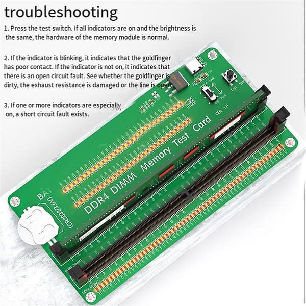 Desktop Memory Stick Tester Ddr4 Minnetester Med Lys Multifunksjon Og Praktisk Minnedeteksjon