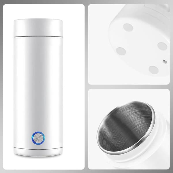 White Small Portable Mini Travel Heating Kettle