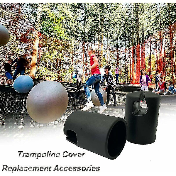 Trampolinskydd Trampolin Ändskydd Trampolinkrok Trampolin Reservdelar Trampolintillbehör Stolpskydd för Trampolinnät Pinnar 32 MM 8 Stycken Svart