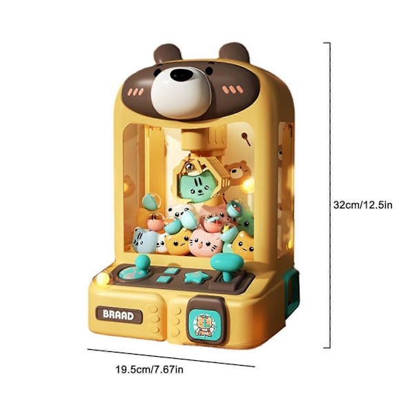 Leksaksmaskin Mini Gripklo Leksak Mini Gripklo Maskin Driven Spel 1 set Liten Gul Björn