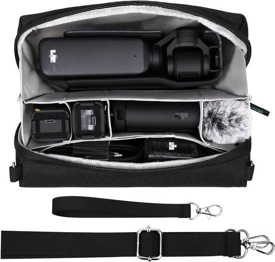 Camera Bag for DJI Osmo Pocket 3 Accessories, Portable Travel Case, Multifunctional Carrying Case with Shoulder Strap, Black.