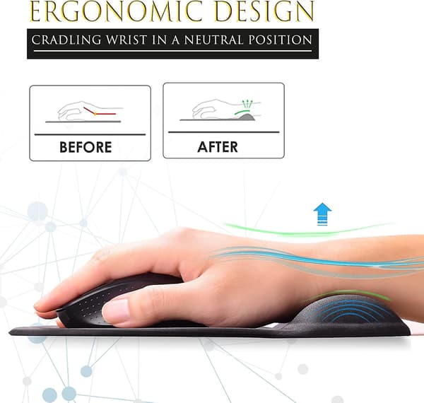 Ergonomisk musematte med håndleddsstøtte Gel musematte med håndleddsstøtte, komfortabel datamaskinmusematte for bærbar PC, lindring