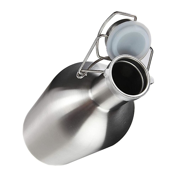 Rostfritt Stål Läcksäker Flip Top Growler, Rostfritt Stål Öl Growler, Håller Hembryggd Färsk med Lufttät Tätning